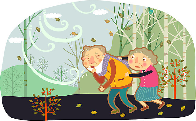 전신 나무 식물 라이프스타일 부부 커플 여자 할아버지 노년 남자 할머니 일러스트 바람 나뭇잎 건강 관리 마스크 서기 사람 성인 두명 라이프 실버라이프 노후 건강관리 노부부 실버 보호 질병 위험 감기 질병관리 기침 부축 환절기 노인만 코로나바이러스 국내일러스트 AI파일 자연요소 계절 컨셉 잎 의학 관계 모션 날씨 생활 바이러스 성인만 파일형식 벡터