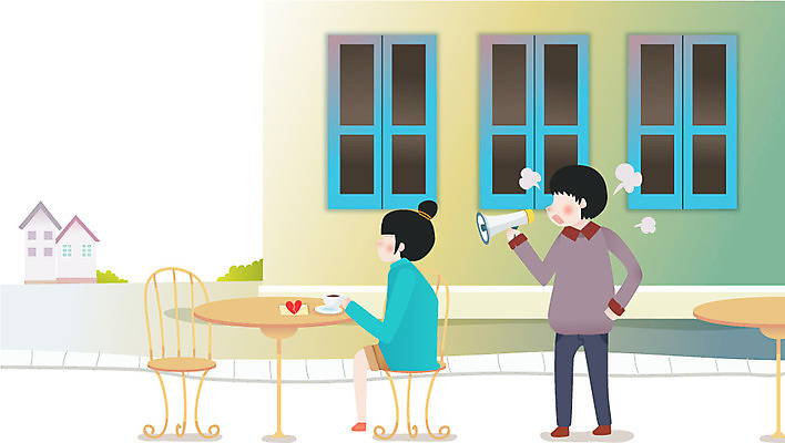 전신 라이프스타일 건축물 커플 여자 남자 의자 일러스트 탁자 서기 들기 사람 앉기 성인 두명 건물 라이프 확성기 카페 등돌리기 분노 찻잔 싸움 바보사랑 성인만 국내일러스트 AI파일 건축 감정 가구 관계 모션 잔 생활 상점 파일형식 벡터