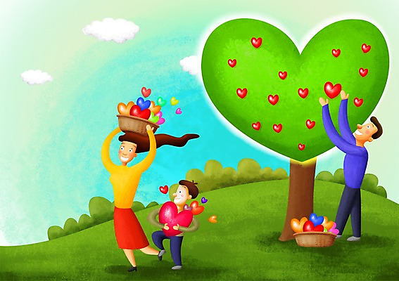 PSD 나무 식물 구름 여자 열매 남자 아들 어린이 백그라운드 과일 일러스트 가족 엄마 산 희망프로젝트 사랑 웃음 들기 사람 소년 성인 세명 바구니 희망 수확 하트 풀 아빠 사랑나눔 하트백그라운드 국내일러스트 자연요소 모양 감정 컨셉 농업 관계 모션 표정 나눔 파일형식