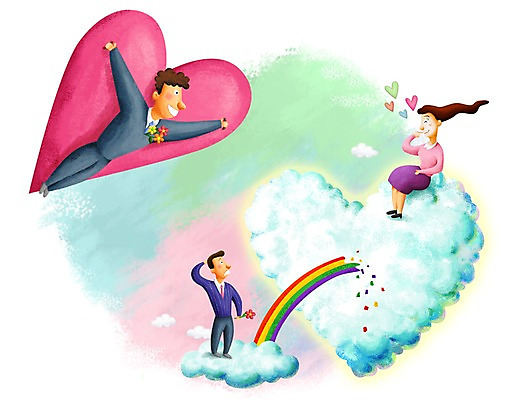 전신 PSD 구름 커플 여자 남자 꽃 백그라운드 무지개 프로포즈 일러스트 희망프로젝트 사랑 서기 들기 사람 앉기 성인 세명 희망 하트 사랑나눔 하트백그라운드 성인만 국내일러스트 자연요소 모양 식물 감정 컨셉 관계 모션 나눔 파일형식