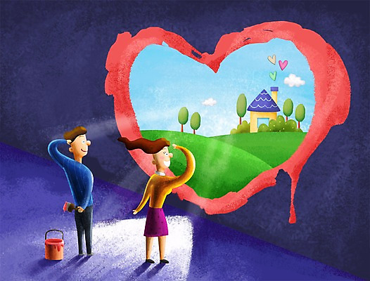 전신 PSD 나무 식물 구름 건축물 커플 응시 여자 남자 백그라운드 일러스트 하늘 주택 희망프로젝트 사랑 서기 들기 사람 잔디 두명 건물 희망 페인트 하트 붓 그림 사랑나눔 하트백그라운드 페인트통 국내일러스트 자연요소 모양 시선 건축 감정 컨셉 관계 모션 통 나눔 파일형식