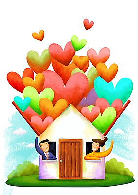 PSD 식물 건축물 커플 여자 남자 백그라운드 일러스트 창문 지붕 주택 희망프로젝트 사랑 사람 잔디 상반신 성인 두명 건물 문 희망 하트 풀 사랑나눔 하트백그라운드 성인만 국내일러스트 모양 건축 감정 컨셉 관계 나눔 파일형식