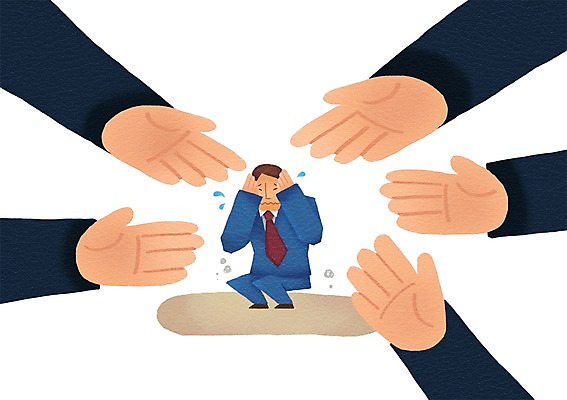 전신 PSD 손 남자 일러스트 비즈니스 손바닥 사람 앉기 정장 여러명 성인 신체부위 경제 직장인 비즈니스맨 위협 눈물 불황 경제불황 울상 성인만 국내일러스트 직업 옷 감정 다수 모션 파일형식