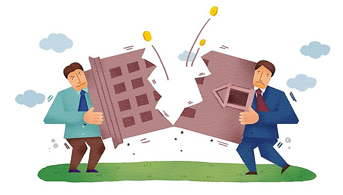 전신 PSD 구름 남자 일러스트 비즈니스 서기 들기 사람 정장 성인 두명 건물 경제 동전 직장인 비즈니스맨 슬라이스 찢어짐 불황 욕심 경제불황 남자만 성인남자만 성인만 국내일러스트 자연요소 직업 건축물 옷 돈 모션 파일형식