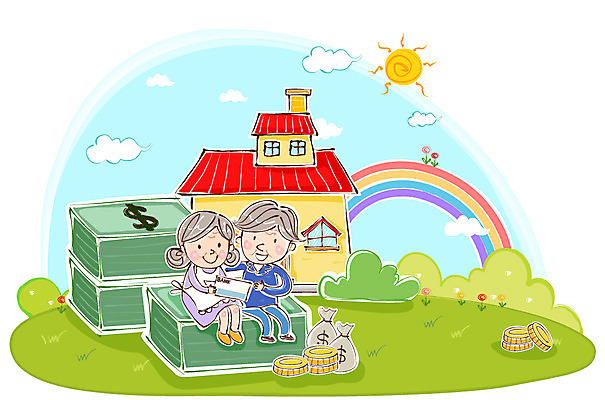 전신 여자 노년 남자 무지개 지폐 돈 일러스트 남편 주택 사람 앉기 잔디 성인 두명 경제 노후 태양 노부부 동전 아내 계획 돈다발 가정경제 노인만 성인만 국내일러스트 AI파일 자연요소 식물 부부 컨셉 가정 모션 건물 재산 파일형식 벡터