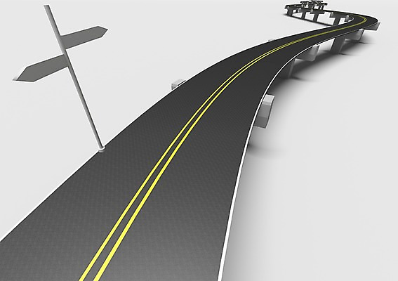 PSD 편집이미지 도로 길 선 교통시설 사람없음 그래픽 3D소스 3D 원근감 차도 표지판 커브길 아스팔트 입체 중앙선 가교 편집소스 차선_도로 편집3D 건축물 뷰포인트 교통 알림판 디지털합성 시설 파일형식