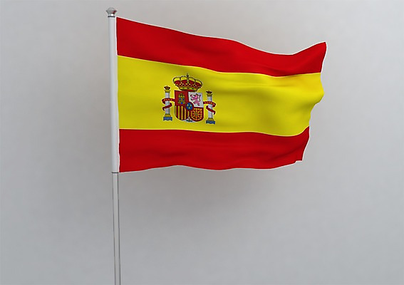 PSD 편집이미지 문양 유럽 나라 상징 컬러 백그라운드 무늬 사람없음 그래픽 빨간색 노란색 3D소스 3D 줄무늬 깃발 스페인 국기 입체 깃대 삼색기 스페인국기 편집소스 편집3D 디지털합성 파일형식