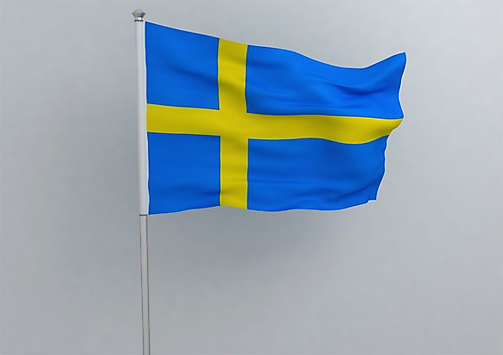 PSD 편집이미지 문양 유럽 나라 상징 컬러 백그라운드 십자가 무늬 스웨덴 사람없음 그래픽 파란색 노란색 3D소스 3D 깃발 국기 입체 깃대 십자 스웨덴국기 편집소스 편집3D 북유럽 디지털합성 파일형식