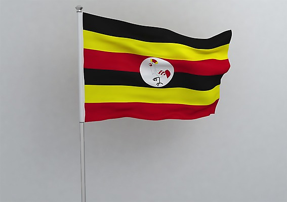 PSD 동물 편집이미지 문양 나라 상징 백그라운드 무늬 아프리카 조류 사람없음 그래픽 3D소스 3D 줄무늬 깃발 국기 입체 깃대 우간다 우간다국기 편집소스 편집3D 디지털합성 파일형식