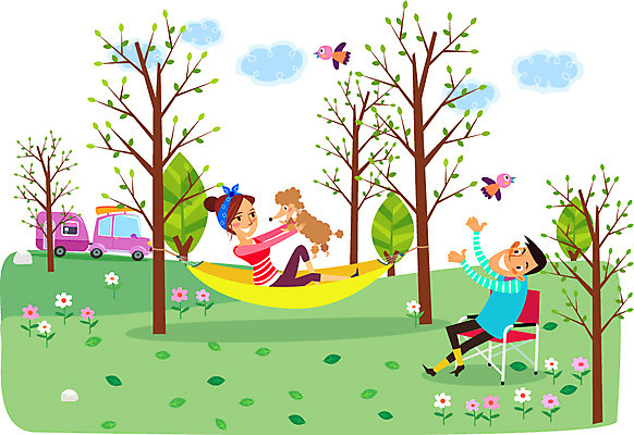 전신 나무 식물 동물 구름 라이프스타일 커플 여자 남자 꽃 교통수단 의자 일러스트 자동차 자연 조류 하늘 레저용품 레저 아웃도어 캠핑도구 사람 앉기 초원 성인 취미 두명 라이프 반려동물 캠핑 침대 풀 강아지 즐거움 상쾌 해먹 캠핑카 성인만 국내일러스트 AI파일 자연요소 감정 육상교통 가구 교통 관계 모션 생활 도구 개 생태계 파일형식 벡터