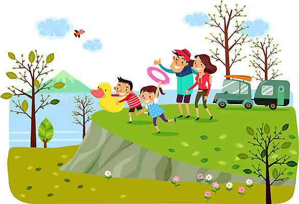 전신 나무 식물 구름 라이프스타일 여자 남자 꽃 어린이 교통수단 일러스트 가족 자동차 자연 조류 하늘 레저용품 레저 산 아웃도어 캠핑도구 서기 들기 사람 소녀 소년 초원 여러명 성인 취미 라이프 강 캠핑 풀 즐거움 상쾌 튜브 캠핑카 오리배 국내일러스트 AI파일 자연요소 동물 감정 육상교통 다수 교통 관계 모션 생활 도구 생태계 파일형식 벡터