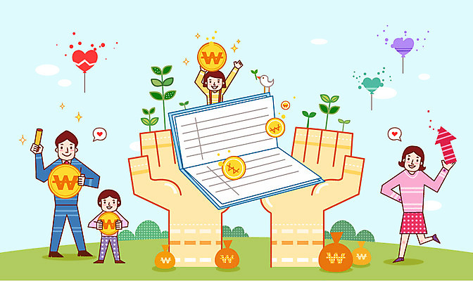 전신 식물 손 여자 남자 딸 화살표 아들 어린이 돈 일러스트 가정 가족 서기 사람 소녀 소년 여러명 성인 신체부위 금융 경제 새싹 동전 저축 하트 절약 가정경제 통장 풍선 금융의날 국내일러스트 AI파일 모양 다수 컨셉 관계 모션 재산 파일형식 벡터 법정기념일