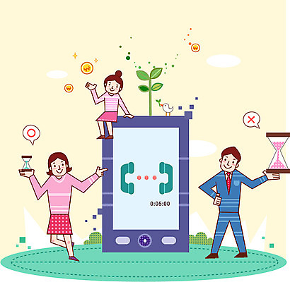 전신 식물 여자 남자 딸 어린이 일러스트 가정 가족 무선통신 서기 사람 앉기 소녀 성인 세명 경제 스마트폰 새싹 저축 절약 모래시계 가정경제 통화 금융의날 국내일러스트 AI파일 모래 시계 컨셉 통신 관계 모션 금융 핸드폰 스마트기기 파일형식 벡터 법정기념일