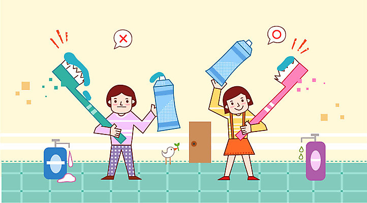 전신 여자 남자 어린이 일러스트 가정 가족 서기 들기 사람 소녀 소년 두명 경제 문 저축 양치 절약 칫솔 가정경제 치약 조절 어린이만 금융의날 국내일러스트 AI파일 컨셉 관계 모션 금융 위생용품 청결 파일형식 벡터 법정기념일