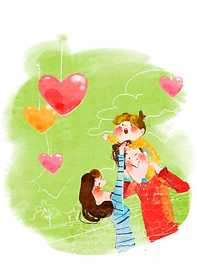 PSD 라이프스타일 여자 남자 딸 행복 일러스트 가족 놀이 엄마 서기 사람 상반신 성인 라이프 세명 자녀 하트 아기 가족라이프 목말 아빠 즐거움 풍선 국내일러스트 모양 감정 관계 모션 생활 파일형식