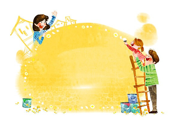 전신 PSD 라이프스타일 여자 남자 딸 행복 일러스트 사다리 가족 엄마 통 서기 사람 성인 라이프 세명 페인트 물감 자녀 아기 붓 가족라이프 아빠 즐거움 그림 국내일러스트 감정 관계 모션 생활 미술도구 도구 파일형식