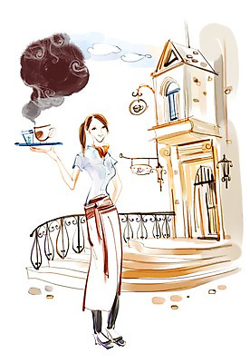 전신 PSD 라이프스타일 건축물 여자 여유 커피 음료 말풍선 유니폼 일러스트 티타임 휴식 쟁반 한명 서기 들기 사람 성인 건물 라이프 컵 계단 앞치마 카페 원두 차 커피잔 찻잔 낟알 웨이트리스 종업원 직원 서빙 여자만 여자한명만 성인여자만 성인만 국내일러스트 직업 1 식기 옷 건축 감정 컨셉 모션 잔 생활 상점 파일형식