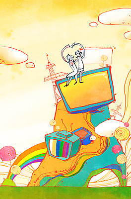 전신 PSD 구름 커플 여자 남자 무지개 일러스트 상상 하늘 안테나 상상일러스트 사람 앉기 손짓 성인 두명 판타지 손들기 텔레비전 꿈 하트 언론 소통 수신탑 성인만 국내일러스트 자연요소 모양 컨셉 통신 관계 모션 전자제품 탑 파일형식