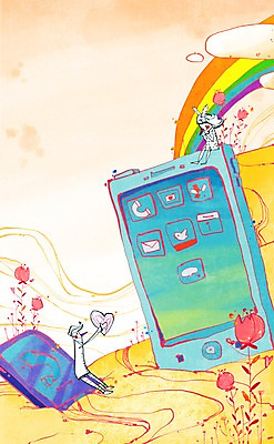 전신 PSD 구름 커플 여자 남자 무지개 일러스트 상상 하늘 상상일러스트 들기 사람 앉기 성인 두명 스마트폰 핸드폰 판타지 꿈 하트 전화기 언론 소통 성인만 국내일러스트 자연요소 모양 컨셉 관계 모션 전자제품 스마트기기 파일형식