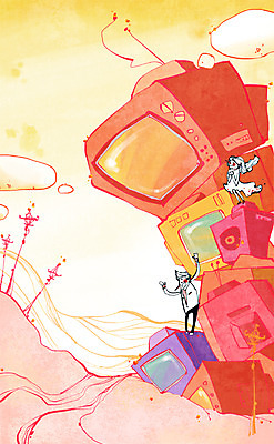 전신 PSD 구름 커플 여자 남자 가로등 일러스트 상상 하늘 상상일러스트 서기 사람 앉기 성인 두명 판타지 쌓기 텔레비전 꿈 언론 소통 성인만 국내일러스트 자연요소 공공시설 컨셉 관계 모션 전자제품 파일형식