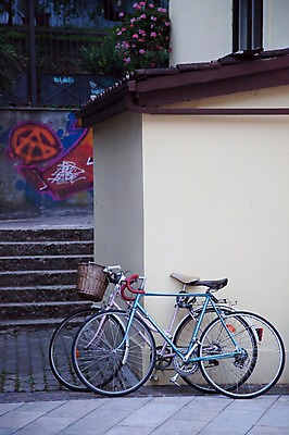 포토 JPG 주간 해외풍경 해외 유럽 벽 거리 주택 거리풍경 풍경 사람없음 야외 건물 도시풍경 계단 마을 자전거 도시 그래피티 주차 벽화 그림 크로아티아 국내포토 자연요소 건축물 나라 바이크 낙서 파일형식