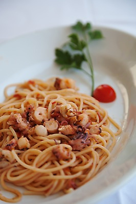 포토 JPG 해외 그릇 접시 유럽 음식 파스타 서양음식 실내 스파게티 사람없음 아웃포커스 면류 양념 해산물 오징어 담기 크로아티아 토마토소스 국내포토 식기 나라 모션 연체동물 촬영기법 내부 수중동물 소스_음식 파일형식