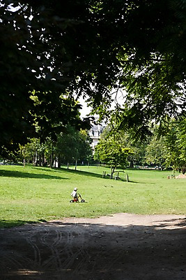 포토 JPG 주간 나무 식물 해외풍경 해외 공원 유럽 어린이 이동 그림자 한명 사람 풍경 잔디 초원 야외 뒷모습 자전거 고요 프랑스 풀 승차 세발자전거 어린이만 국내포토 자연요소 1 공공시설 나라 뷰포인트 컨셉 모션 바이크 파일형식
