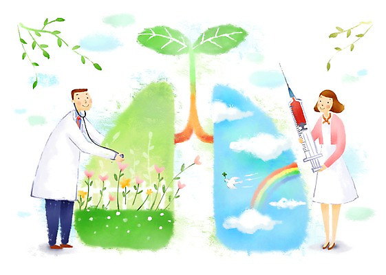 전신 PSD 식물 구름 여자 남자 꽃 무지개 일러스트 의학 청진기 의료기기 하늘 건강 주사기 서기 들기 사람 성인 두명 치료 새싹 건강관리 진료 간호사 의료진 의사 나뭇가지 의료용품 도움 허파 보호 장기 질병 복지 질병관리 성인만 국내일러스트 자연요소 나무 직업 컨셉 신체 모션 관리 호흡기관 사회이슈 파일형식