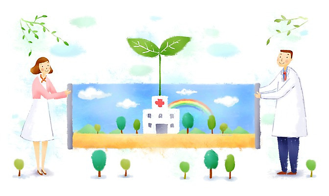전신 PSD 나무 식물 구름 건축물 여자 남자 무지개 일러스트 의학 건강 병원 서기 사람 성인 두명 건물 치료 새싹 건강관리 간호사 의료진 의사 나뭇가지 도움 보호 질병 복지 질병관리 성인만 국내일러스트 자연요소 직업 건축 컨셉 모션 관리 사회이슈 파일형식