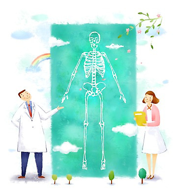 전신 PSD 나무 식물 구름 여자 남자 무지개 일러스트 해부 의학 뼈 해골 골격 건강 서기 들기 사람 성인 두명 치료 건강관리 간호사 의료진 의사 나뭇가지 도움 보호 질병 복지 질병관리 서류판 성인만 국내일러스트 자연요소 직업 컨셉 모션 관리 사무용품 사회이슈 파일형식