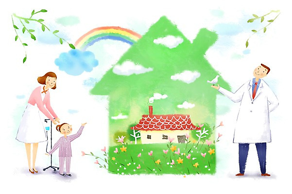 전신 PSD 나무 식물 구름 건축물 여자 남자 꽃 무지개 일러스트 의학 주택 건강 서기 사람 성인 건물 치료 세명 건강관리 환자 간호사 의료진 의사 나뭇가지 도움 보호 질병 링거 복지 질병관리 성인만 국내일러스트 자연요소 직업 건축 컨셉 의료기기 모션 관리 사회이슈 파일형식