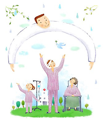 전신 PSD 나무 식물 여자 남자 일러스트 의학 건강 서기 사람 앉기 잔디 여러명 성인 치료 건강관리 환자 간호사 의료진 의사 나뭇가지 도움 보호 질병 링거 빗방울 복지 휠체어 질병관리 감싸기 성인만 국내일러스트 직업 다수 컨셉 의료기기 모션 관리 비_날씨 사회이슈 파일형식