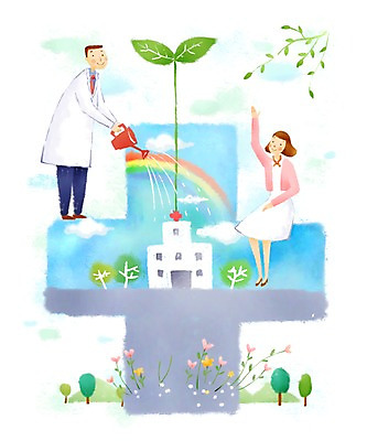 전신 PSD 나무 식물 구름 건축물 여자 남자 꽃 무지개 일러스트 의학 건강 병원 서기 사람 앉기 성인 두명 건물 치료 새싹 건강관리 물뿌리개 간호사 의료진 의사 도움 보호 질병 복지 질병관리 성인만 국내일러스트 자연요소 직업 건축 컨셉 모션 관리 사회이슈 파일형식