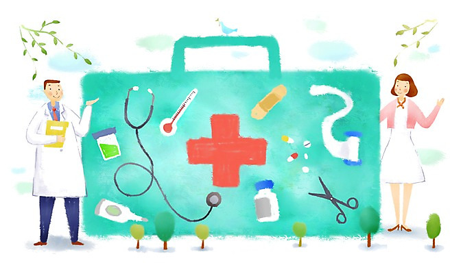 전신 PSD 나무 식물 여자 남자 가방 일러스트 의학 청진기 의료기기 가위 건강 서기 들기 사람 성인 두명 치료 알약 약 건강관리 간호사 의료진 의사 나뭇가지 의료용품 반창고 도움 보호 질병 온도계 체온계 복지 질병관리 붕대 서류판 성인만 국내일러스트 직업 잡화 컨셉 모션 문구용품 관리 사무용품 사회이슈 파일형식