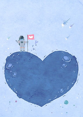 전신 PSD 별 백그라운드 일러스트 상상 상상일러스트 사랑 한명 서기 사람 성인 우주 행성 하트 깃발 우주복 성인만 국내일러스트 자연요소 모양 1 옷 감정 모션 파일형식