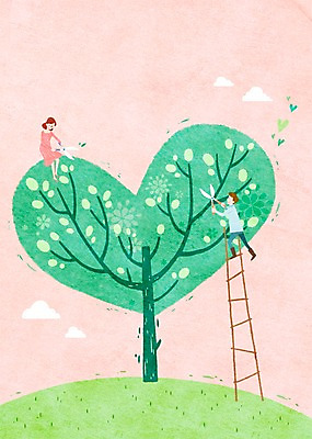 전신 PSD 나무 식물 커플 여자 남자 커플라이프 백그라운드 일러스트 사다리 상상 가위 상상일러스트 사랑 사람 앉기 초원 성인 두명 하트 손질 성인만 국내일러스트 모양 라이프스타일 감정 관계 모션 문구용품 도구 파일형식