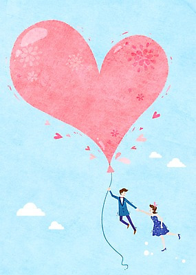 전신 PSD 구름 커플 여자 남자 커플라이프 백그라운드 일러스트 상상 하늘 상상일러스트 사랑 사람 성인 두명 하트 잡기 풍선 성인만 국내일러스트 자연요소 모양 라이프스타일 감정 관계 모션 파일형식