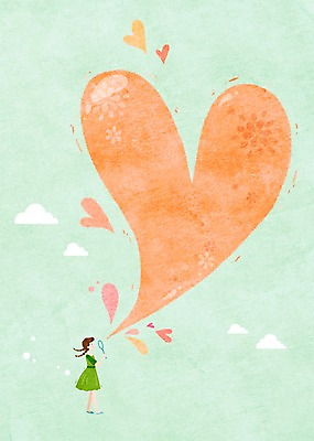 PSD 구름 여자 백그라운드 일러스트 상상 하늘 상상일러스트 사랑 한명 사람 성인 하트 비눗방울 여자만 여자한명만 성인여자만 성인만 국내일러스트 자연요소 모양 1 감정 파일형식