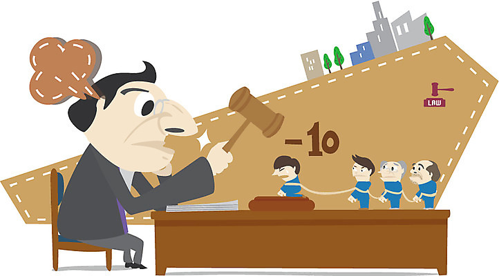 전신 나무 식물 건축물 남자 줄 의자 일러스트 서기 사람 앉기 여러명 성인 건물 가운 판사복 범죄 법률가 판사 책상 법 의사봉 재판 공정 법원 법의 정의 제헌절 죄수복 죄인 포박 남자만 성인남자만 성인만 국내일러스트 AI파일 직업 옷 건축 가구 다수 모션 묶기 국경일 파일형식 벡터