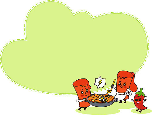 캐릭터 배너 음식 백그라운드 말풍선 일러스트 고추 주방용품 안내 떡 프레임 틀 사람없음 귀여움 계란 앞치마 공백 메모지 냄비 번개 떡볶이 알림 국자 일러캐릭터 AI파일 생활용품 컨셉 채소 날씨 알 사무용품 솥 분식 파일형식 벡터