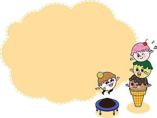 모양 캐릭터 음식 백그라운드 말풍선 일러스트 아이스크림 디저트 프레임 틀 사람없음 귀여움 알림 음식캐릭터 트럼플린 디저트캐릭터 일러캐릭터 AI파일 컨셉 놀이용품 파일형식 벡터