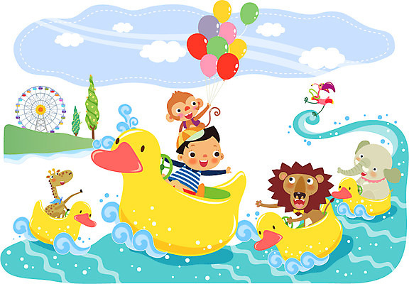 나무 식물 동물 구름 남자 어린이 파도 일러스트 포유류 조류 하늘 코끼리 함께함 한명 사람 앉기 소년 잔디 상반신 물 원숭이 놀이기구 사자 기린 즐거움 어린이세상 대관람차 풍선 소통 오리배 천진난만 남자만 남자한명만 어린이만 소년만 소년한명만 국내일러스트 AI파일 자연요소 1 감정 바다 컨셉 모션 파일형식 벡터