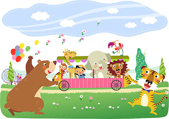 나무 식물 동물 구름 건축물 남자 꽃 어린이 일러스트 곰 포유류 조류 하늘 코끼리 함께함 동물원 한명 사람 소년 잔디 상반신 건물 기차 원숭이 호랑이 성 놀이기구 사자 기린 즐거움 어린이세상 대관람차 마차 풍선 소통 천진난만 남자만 남자한명만 어린이만 소년만 소년한명만 국내일러스트 AI파일 자연요소 1 건축 감정 육상교통 교통수단 컨셉 대중교통 파일형식 벡터