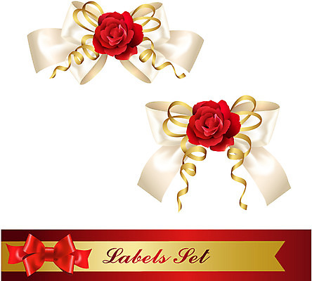모양 식물 꽃 리본 백그라운드 일러스트 선물 이벤트 사람없음 장식 세트 장미 라벨 끈 심볼 오브젝트 국내일러스트 AI파일 프레임 파일형식 벡터