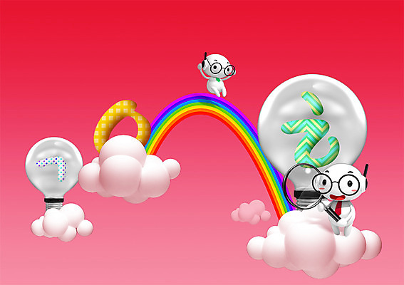 PSD 구름 문자 캐릭터 교육 안경 백그라운드 무지개 일러스트 홍보캐릭터 전구 하늘 돋보기 교육캐릭터 3D캐릭터 한글 사람없음 일러캐릭터 자연요소 잡화 파일형식