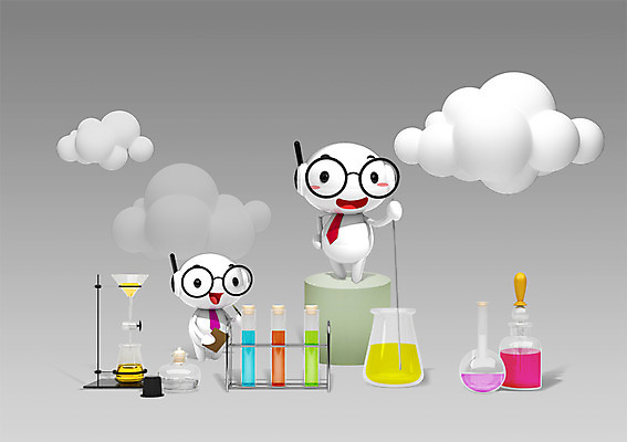 PSD 구름 캐릭터 교육 안경 백그라운드 일러스트 홍보캐릭터 하늘 교육캐릭터 3D캐릭터 실험기구 실험 사람없음 약 도구 비커 일러캐릭터 자연요소 잡화 과학 의학 파일형식