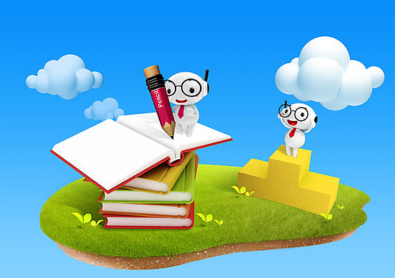 PSD 식물 구름 캐릭터 교육 안경 백그라운드 일러스트 홍보캐릭터 하늘 교육캐릭터 3D캐릭터 들기 잔디 사람없음 책 필기구 연필 쌓기 풀 시상대 일러캐릭터 자연요소 잡화 모션 문구용품 학용품 파일형식
