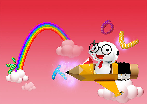 PSD 구름 문자 캐릭터 교육 백그라운드 무지개 일러스트 홍보캐릭터 하늘 교육캐릭터 비행기 3D캐릭터 한글 사람없음 필기구 연필 비행 일러캐릭터 자연요소 항공교통 문구용품 학용품 대중교통 파일형식