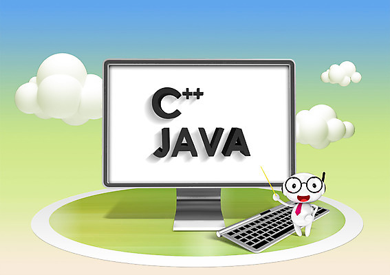 PSD 구름 캐릭터 교육 백그라운드 일러스트 하늘 교육캐릭터 3D캐릭터 들기 사람없음 컴퓨터 스크린 모니터 키보드 막대기 프로그래밍 프로그램 일러캐릭터 자연요소 모션 전자제품 작업 개발 파일형식