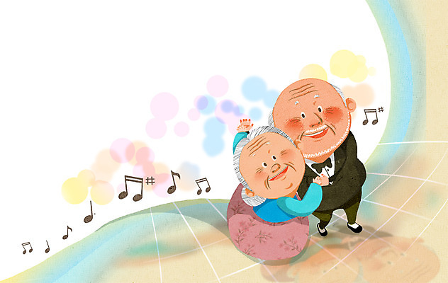 전신 PSD 라이프스타일 부부 커플 여자 할아버지 노년 남자 할머니 음표 일러스트 건강 관리 서기 사람 성인 두명 라이프 실버라이프 노후 건강관리 손잡기 노부부 춤 사회 실버 보호 복지 노인만 성인만 국내일러스트 기호 음악 컨셉 관계 모션 문화예술 생활 사회이슈 공동체 파일형식